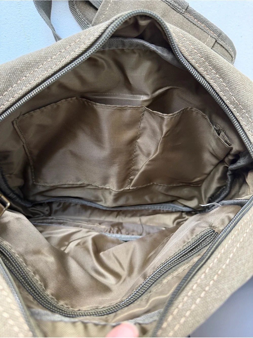 Olive Green Messenger Bag Small Canvas  Multi Storage Tactical Hunting Camping